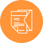 orange circle with letter and envelope icon