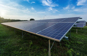 Solar panels in a field